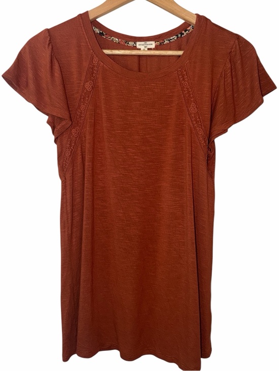 mason & belle Tops - Mason & Belle Anthropologie Women’s Small T-Shirt Lace Accent Flutter Sleeves